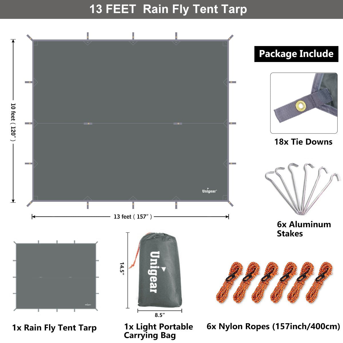 Unigear Rainproof Camping Tarp Shelter