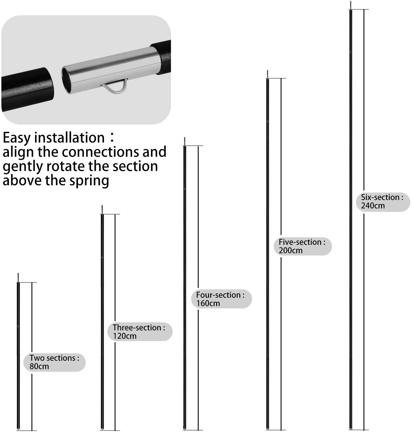 Unigear Adjustable Tent Pole - Set