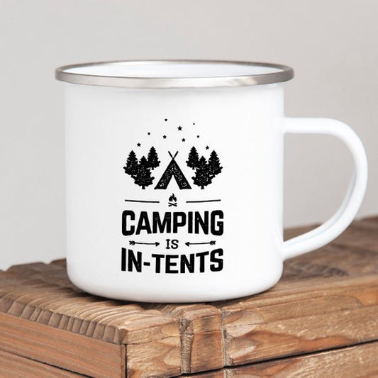 Enamel Camping Mug / CAMPING IN TENTS