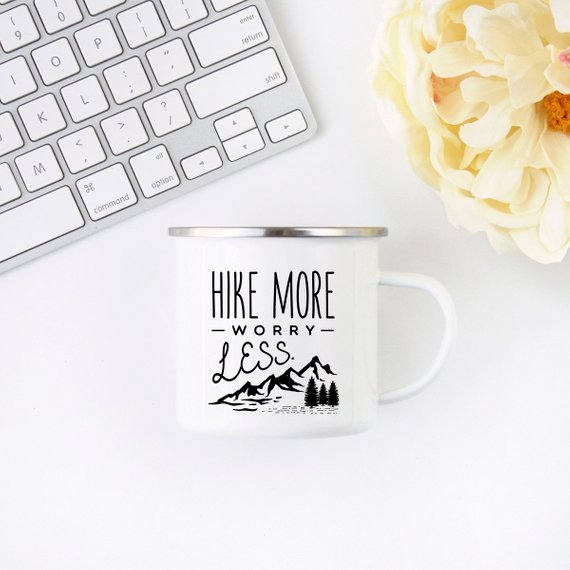 Enamel Camping Mug / HIKE MORE WORRY LESS