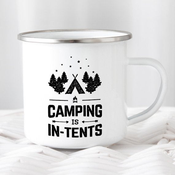 Enamel Camping Mug / CAMPING IN TENTS