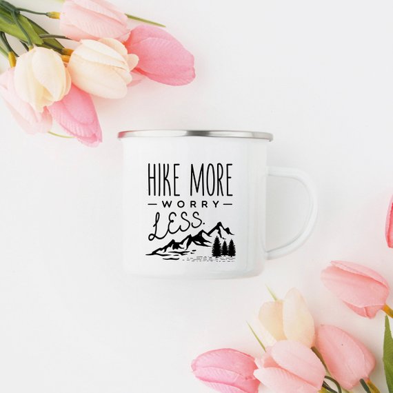 Enamel Camping Mug / HIKE MORE WORRY LESS