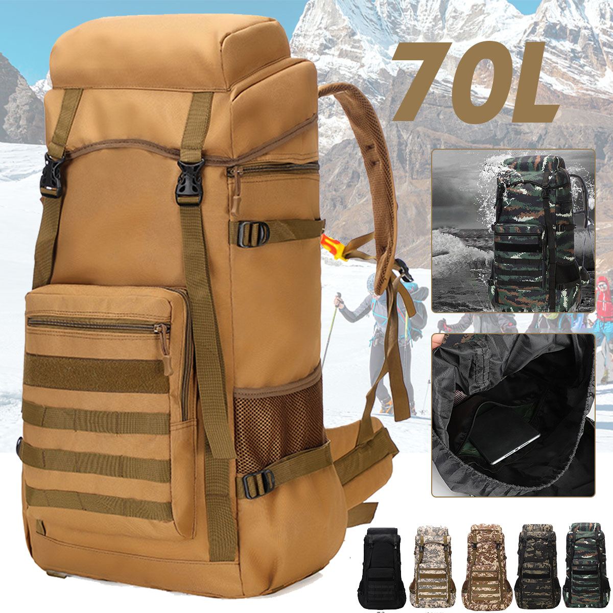 TrailMax 70L Waterproof Backpack